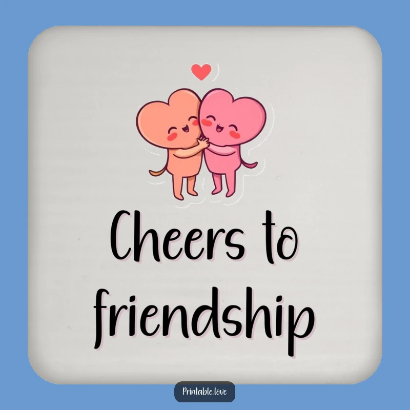 Funny Hugging Hearts Coasters: Protect Surfaces with Love