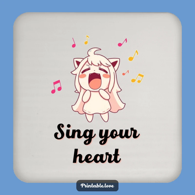 Funny Music Coaster: Note Protector, Humorous Decor for Music Lovers!