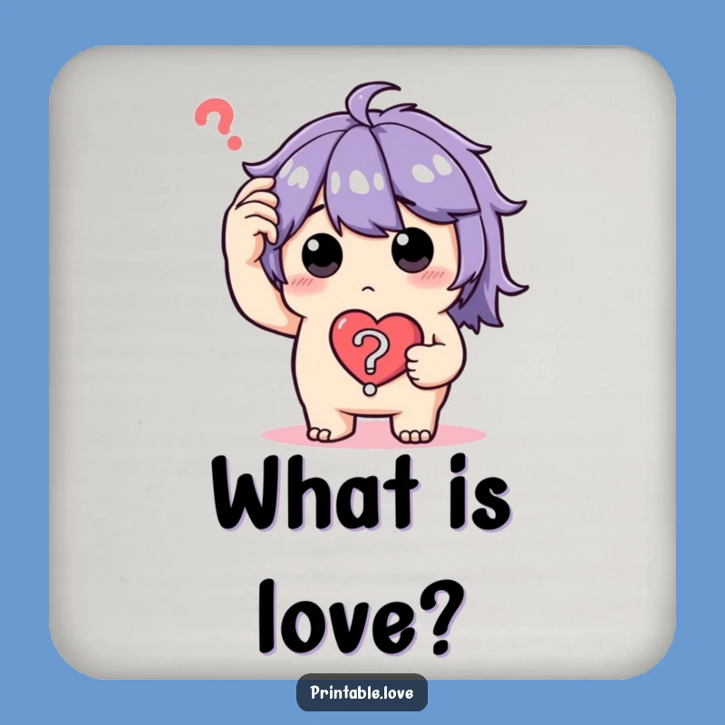 Funny Puzzled Heart Coaster Set: Protect Surfaces, Quirky Character Design, Funny Gift