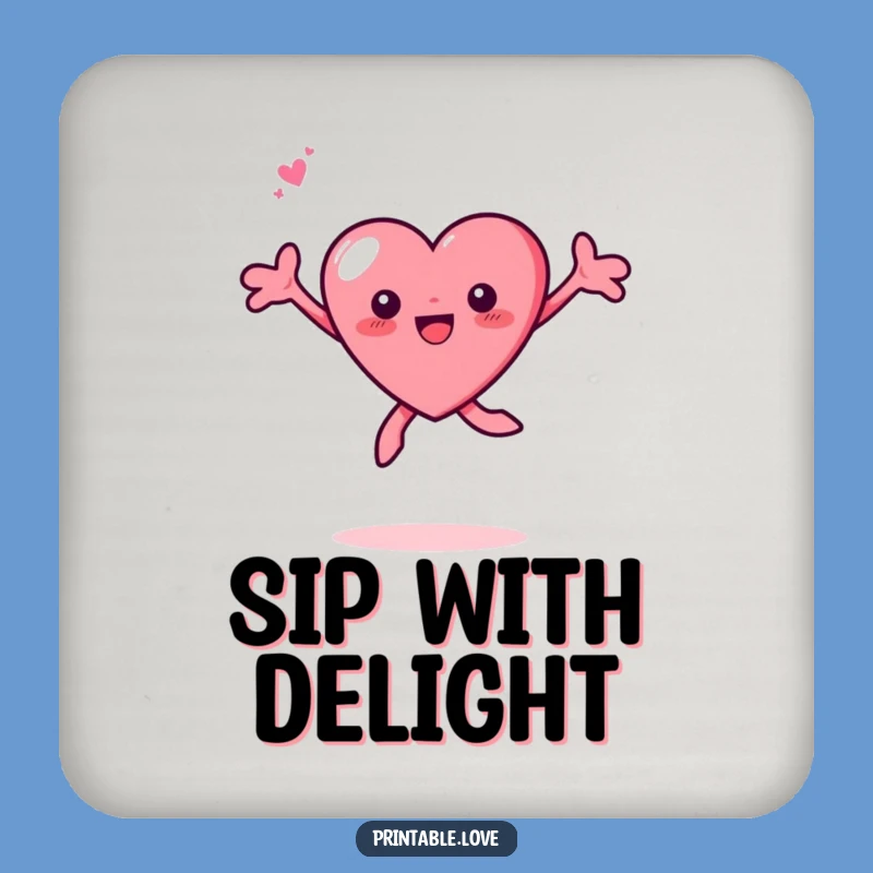 Funny Tiny Heart Leaping Coaster Set: Protect Surfaces with Joy, A Happy Gift
