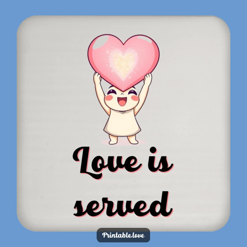 Funny Joyful Heart Coaster: Giant Heart Drink Protector Gift