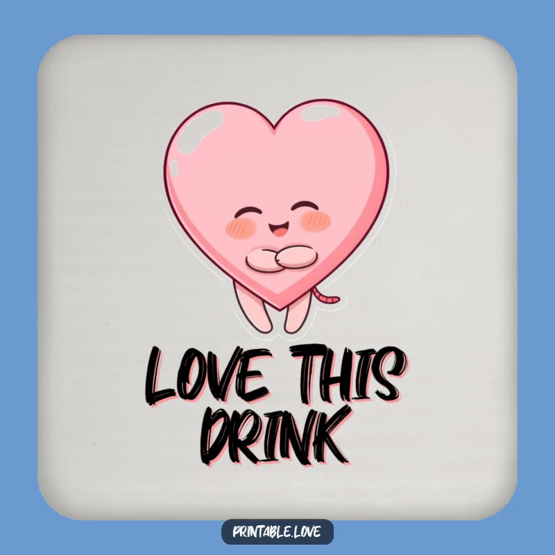 Funny Giggling Heart Coaster: Joyful Hug Protection, Love Gift