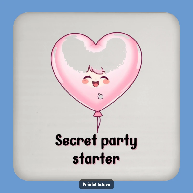 Funny Heart Balloon Coaster: Giggling Character Drink Protection