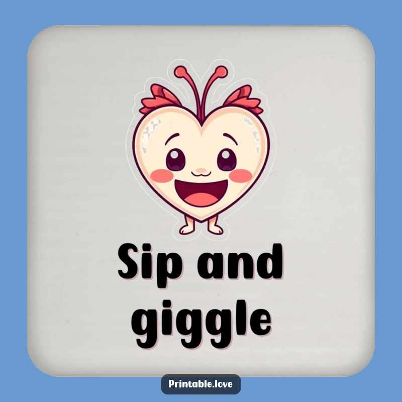 Funny Laughing Heart Coasters: Protect Surfaces with Wide-Eyed Joy