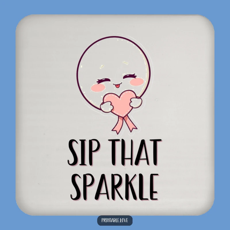 Funny Kawaii Moon Coaster Set: Mischief Protection, Heart Ribbon Style, Gift