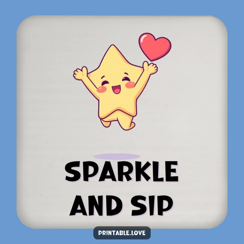 Funny Kawaii Star Leap Coasters: Protect Surfaces with Celestial Charm