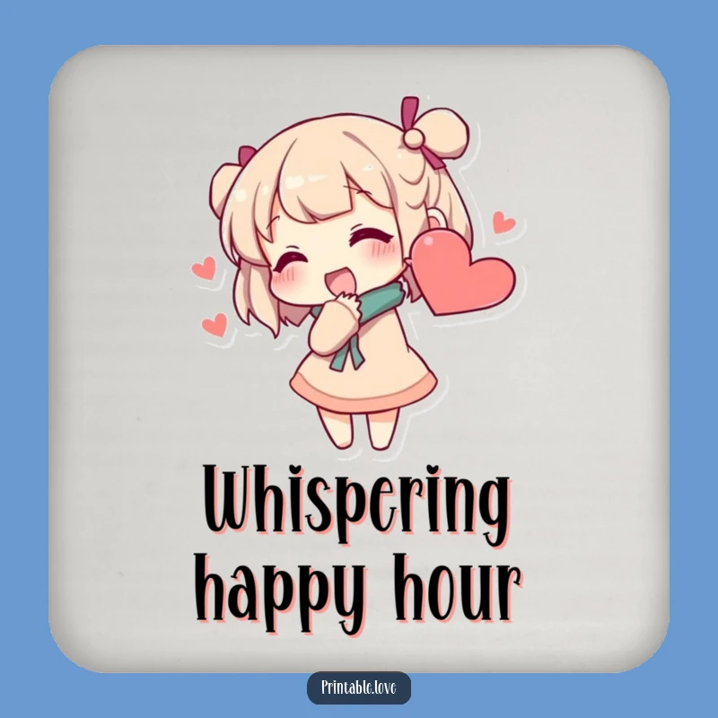 Funny Secret Whisper Coaster: Heart Ear Drink Protection