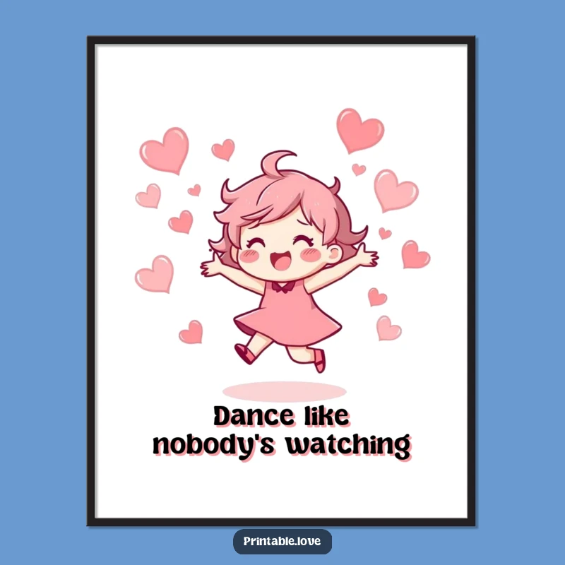 Funny Dancing Heart Character Poster: Add Joyful Vibes - A Perfect Funny Gift