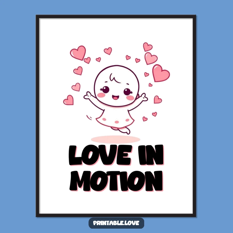 Funny Kawaii Dance Poster: Energetic Character Art - Dynamic Funny Gift for Walls