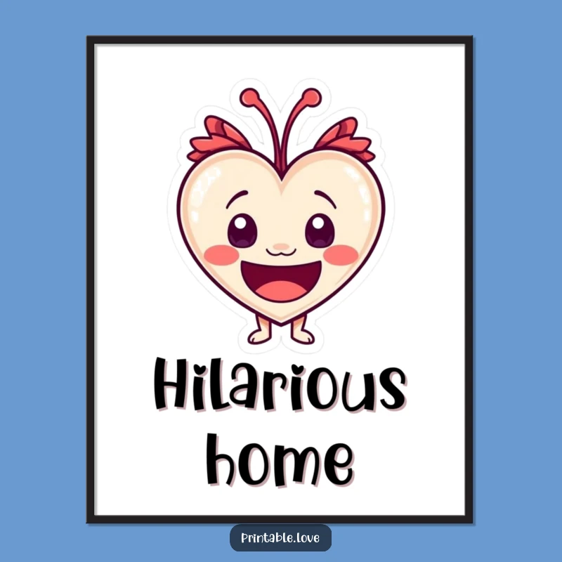 Funny Laughing Heart Poster: Wide Eyes of Joy, Hilarious Wall Art
