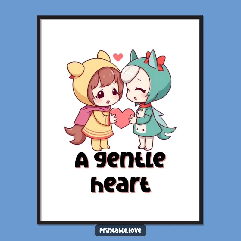 Funny Shy Heart Poster: Playful Art for Sweet Spaces