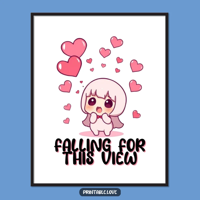 Funny Surprise Heart Rain Poster: Iconic Character Art Gift for Walls