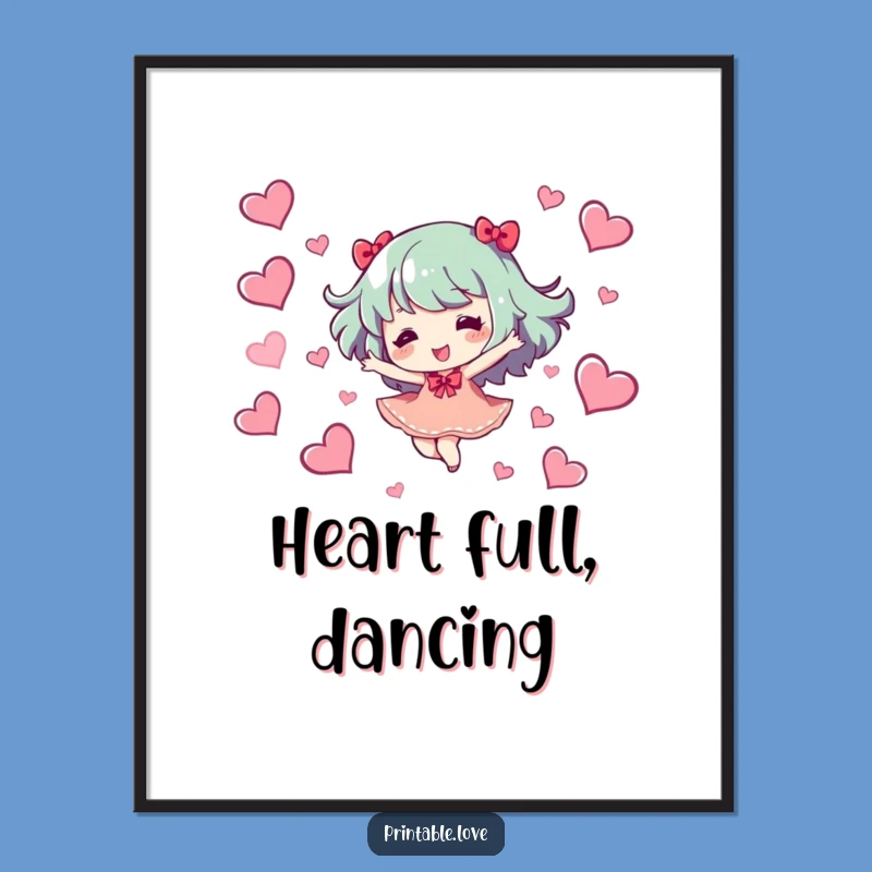 Funny Love Dancing Character Poster: Artful Floating Friend, Memorable Funny Gift!