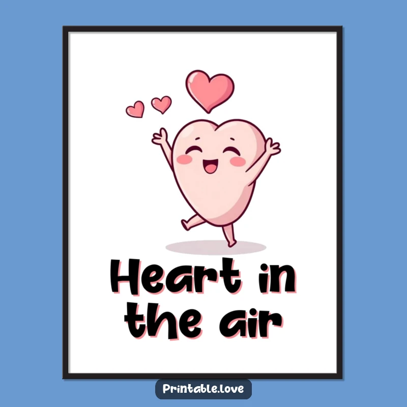 Funny Tiny Heart Poster: Joyful Heart Toss Art for Your Wall