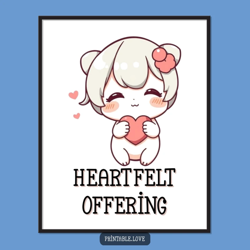 Funny Blushing Heart Art Print: Decorate with Sweetness, A Heartwarming Gift Idea