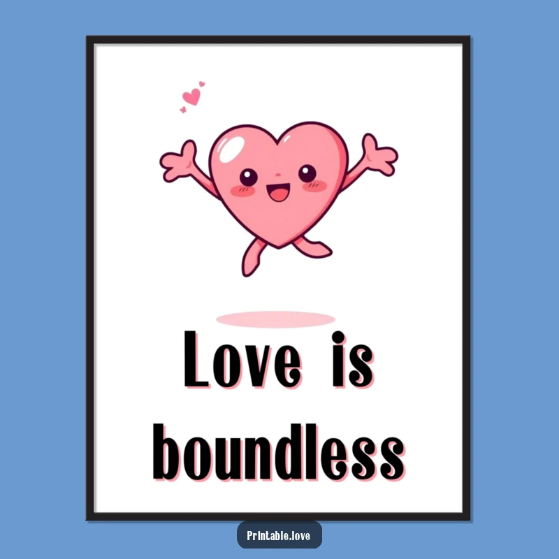 Funny Tiny Heart Leaping Art Print: Decorate with Delight, A Joyful Gift Idea