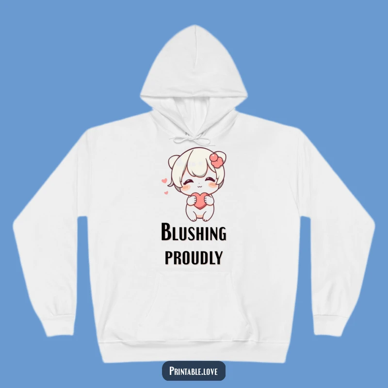 Cozy Funny Blushing Heart Hoodie: Warmth and Gentle Love, A Perfect Gift