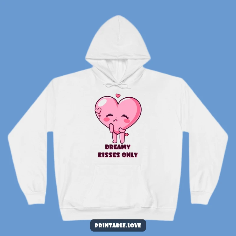Cozy Funny Heart Kiss Hoodie: Dreamy Warmth & Affection