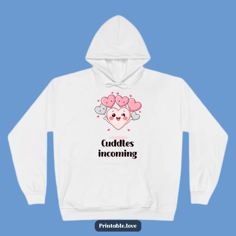 Cozy Funny Kawaii Heart Hoodie: Wrap Yourself in Love with This Delightful Juggling Design