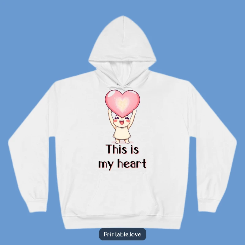 Funny Joyful Heart Hoodie: Cozy Giant Heart Gift for Warmth