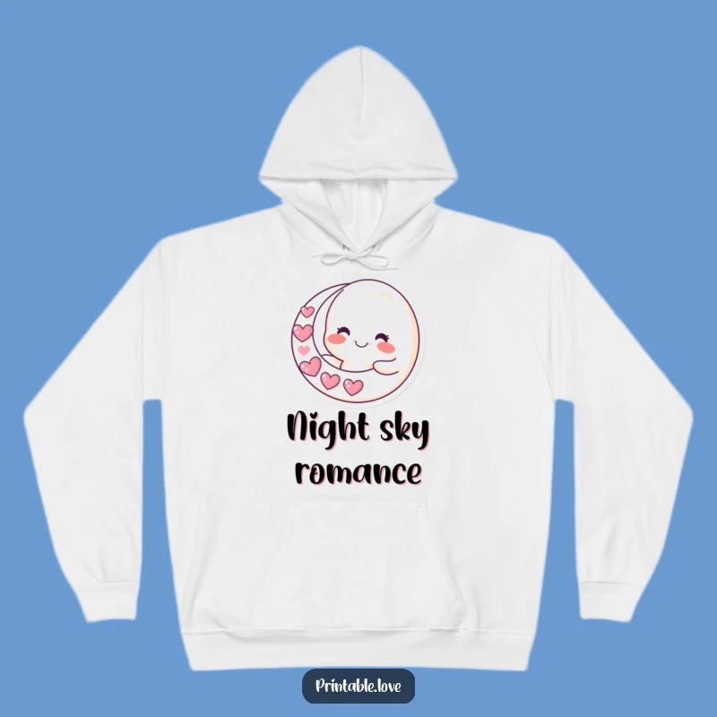 Funny Moon Hoodie: Cozy Up with Heart Crescent Comfort, a Dreamy Gift