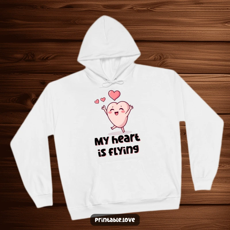 Funny tiny heart character hoodie, a cute heart tossing a heart, super comfy and funny gift.