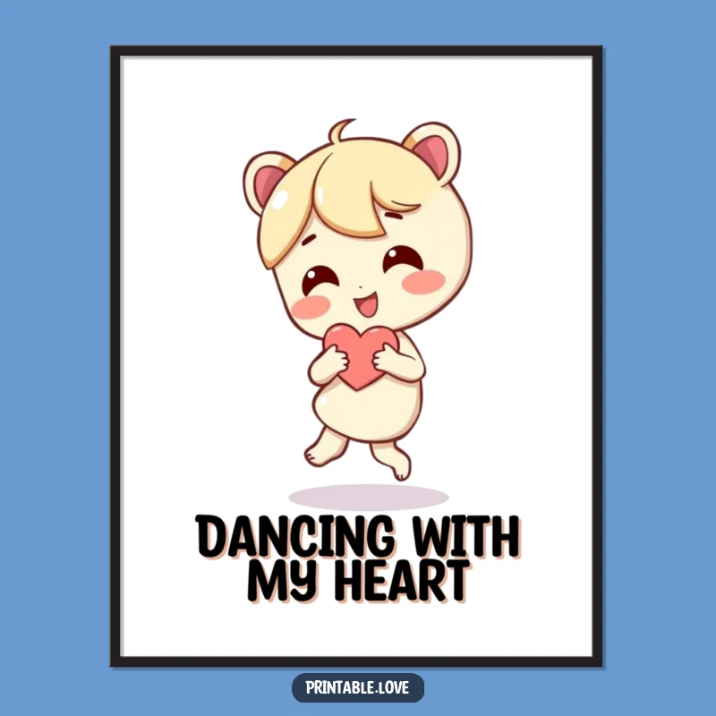 Funny Free Printable Wall Art: Heart Dance - Downloadable Decor