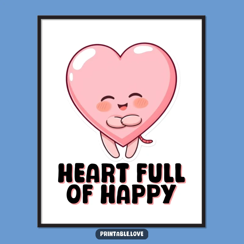 Free Printable Giggling Heart Wall Art - Funny Love Decor Downloadable