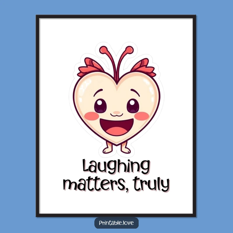 Free Printable Laughing Heart Wall Art: Witty DIY Downloadable Decor Gift