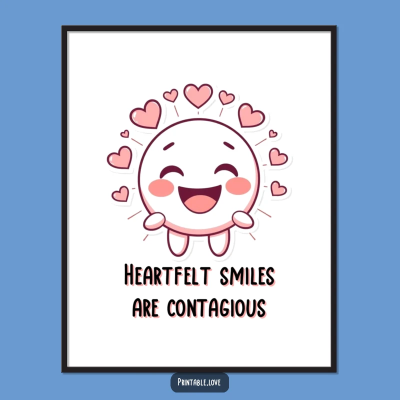 Free Printable Laughing Smiley Wall Art: Heart Bursting Doctor Downloadable Decor