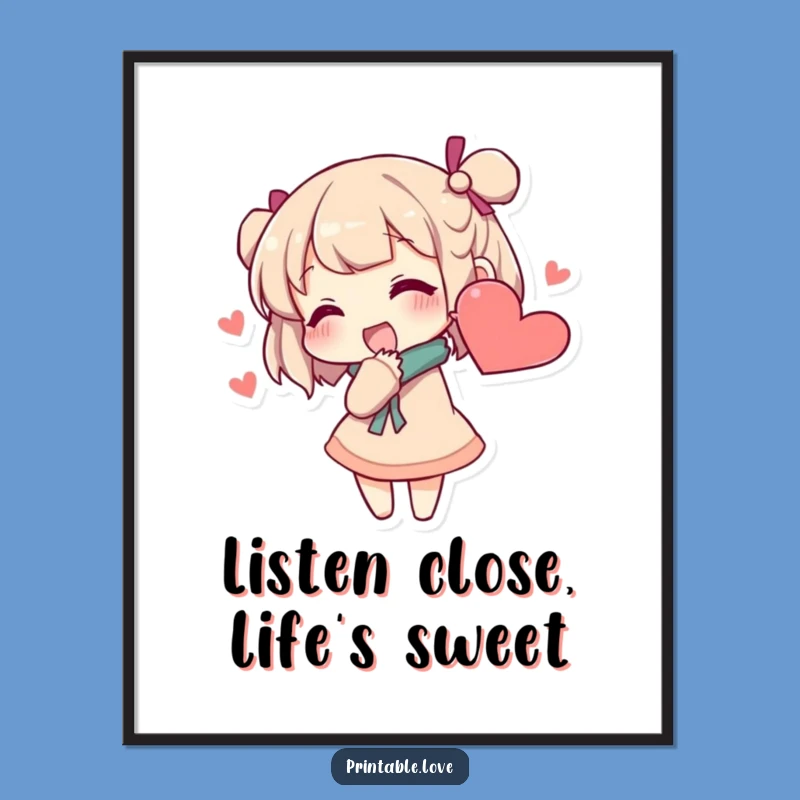 Free Printable Secret Whispers Wall Art: Heart Ear Downloadable Decor