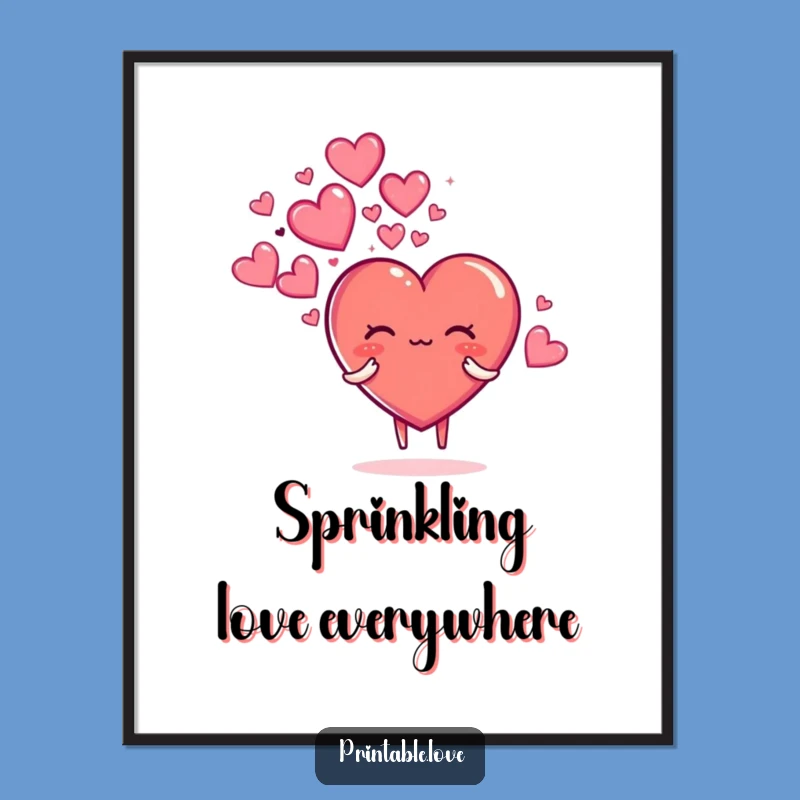 Funny Free Printable Wall Art: Sparkly Heart Cloud Decor - Downloadable Art