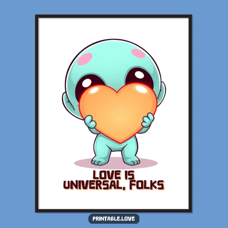 Free Printable Alien Wall Art: Heart Offering Doctor Downloadable Decor