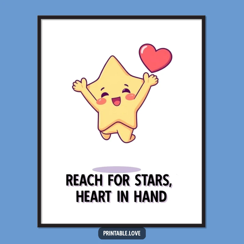 Free Printable Kawaii Star Wall Art: Funny & Joyful Leap DIY Decor Download