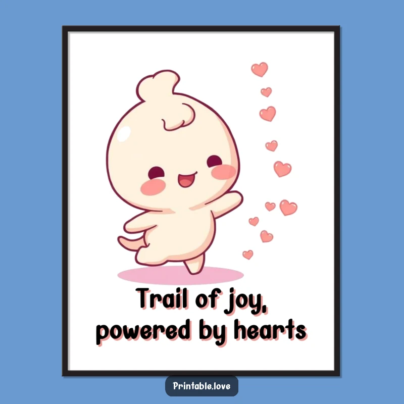 Funny Free Printable Wall Art: Heart Trail Delight - Downloadable Decor