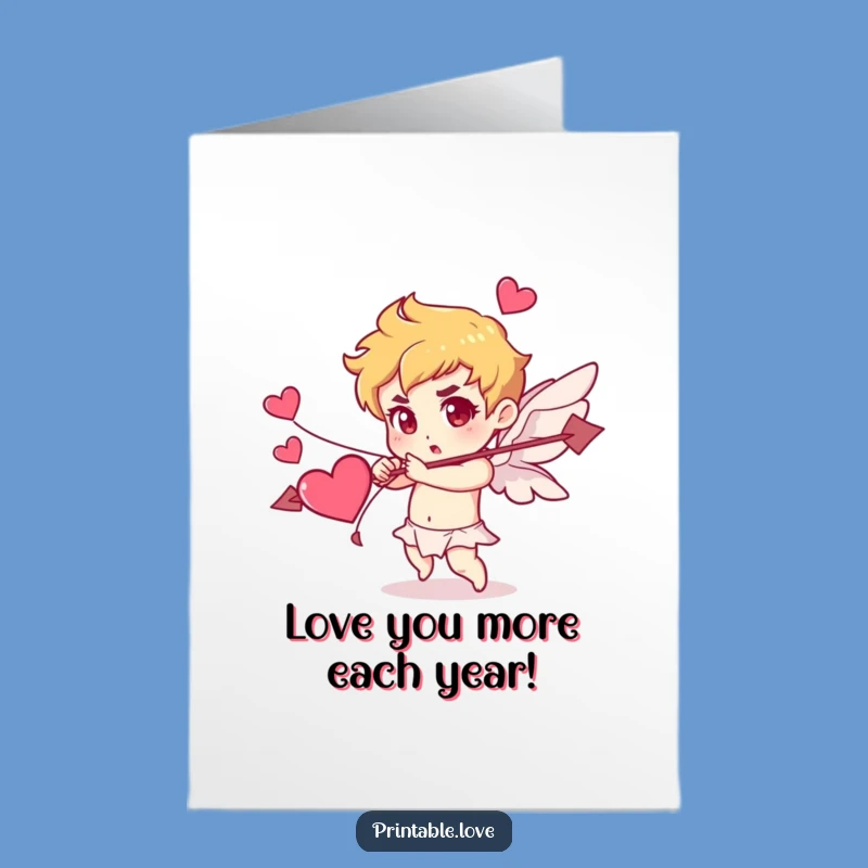 Free Printable Birthday Card: Cupid's Heart Arrow Joke for a Love-Filled Celebration