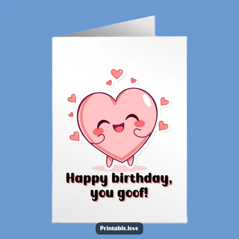 Free Printable Glee Heart Birthday Card: Tumbling DIY Downloadable Funny Gift