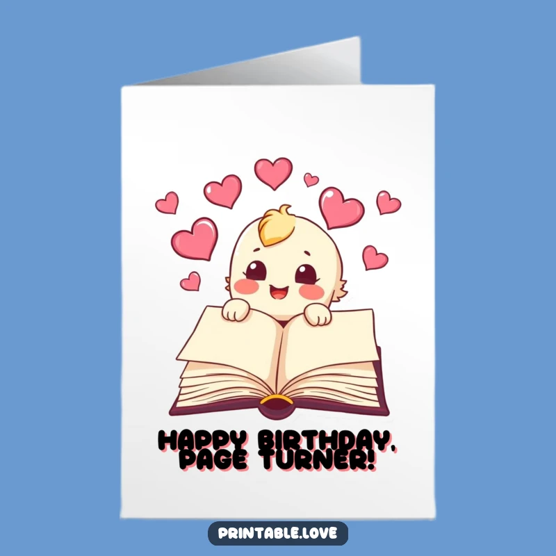 Free Printable Birthday Card: Joyful Book's Heart Pages Joke for a Storybook Celebration