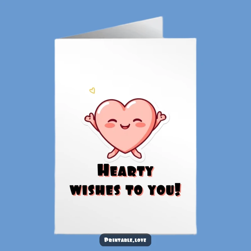 Free Printable Happy Heart Birthday Card: Joyful DIY Downloadable Funny Gift