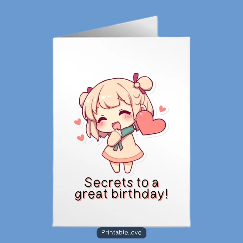 Free Printable Secret Whispers Birthday Card: Heart Ear Downloadable Gift