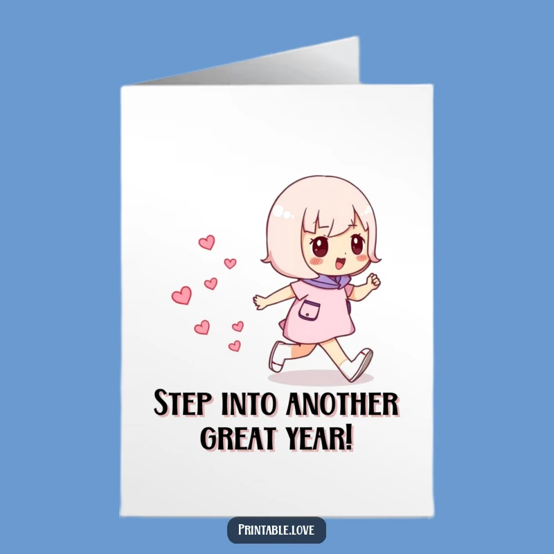 Free Printable Birthday Card: Confident Character Hearts - Downloadable Gift