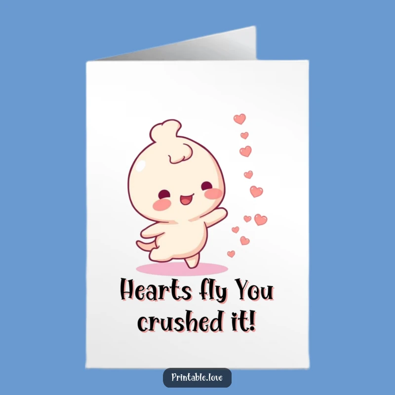 Free Printable Congrats Card: Heart Trail Celebration - Funny Downloadable Gift