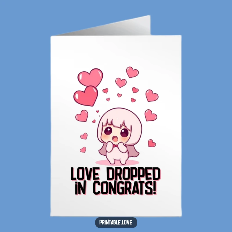 Free Printable Congrats Card: Shocked Heartfall - Funny Downloadable Gift