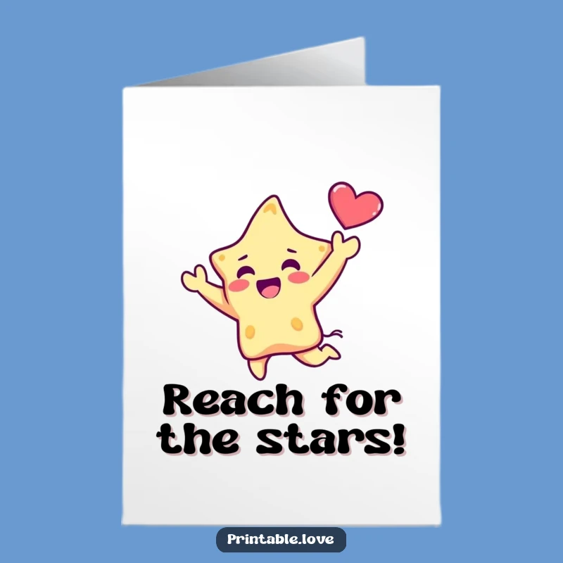Free Printable Kawaii Star Congrats Card: Stellar & Funny Downloadable