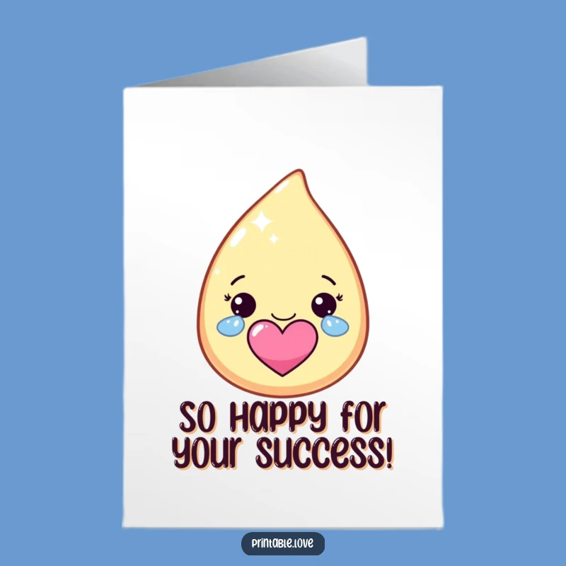 Free Printable Congrats Card: Joyful Tears Teardrop Funny Downloadable Gift