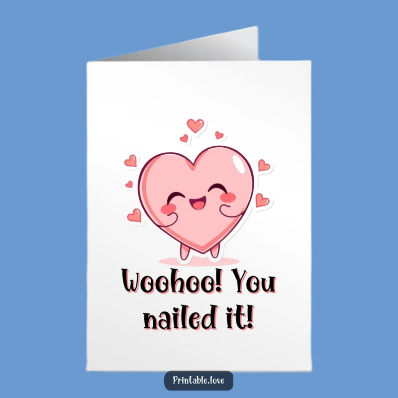 Free Printable Glee Heart Congrats Card: Joyful DIY Downloadable Cheer Gift