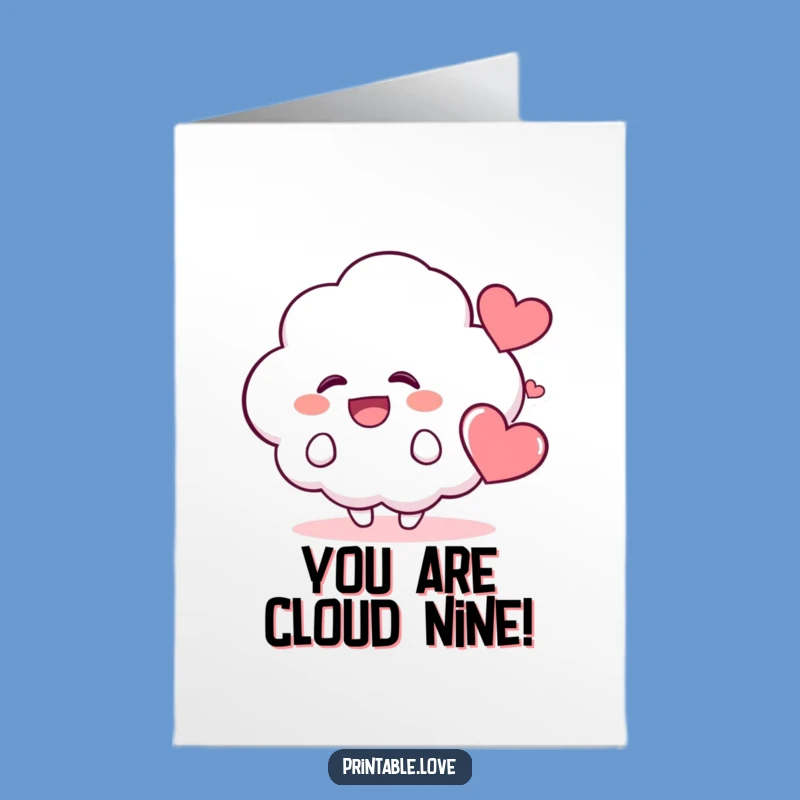 Free Printable Kawaii Cloud Congrats Card: Happy & Funny Downloadable