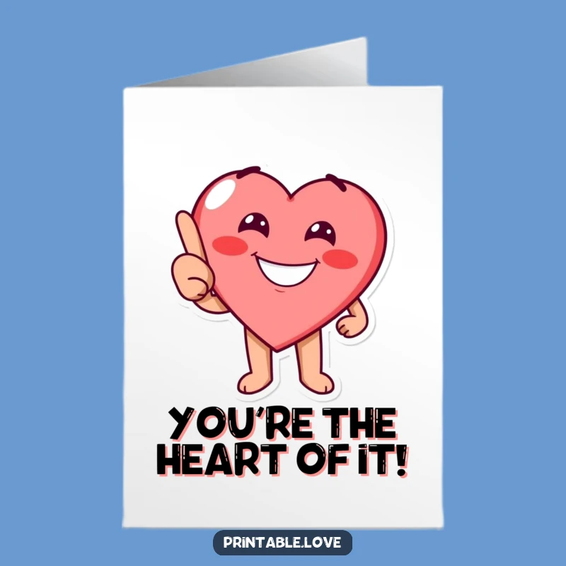 Free Printable Heart Congrats Card: Pointing Grin DL Celebratory Gift