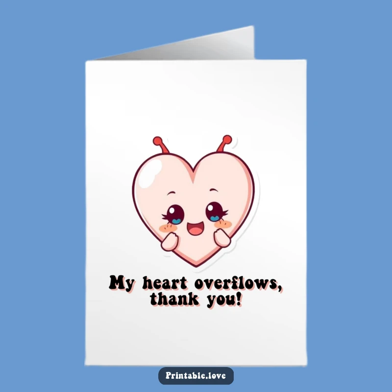 Free Printable Heart Thank You Card: Delighted Tumbler Thanks, Downloadable Grateful Art