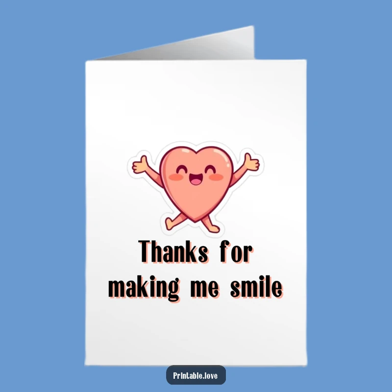 Free Printable Thank You Card: Happy Heart Leaping - Print at Home